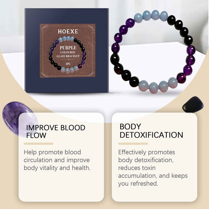 Purple Glass Bracelet, Glass Crystal Personality Fashion Decorative Clothing Accessories Hand Beaded Bracelet