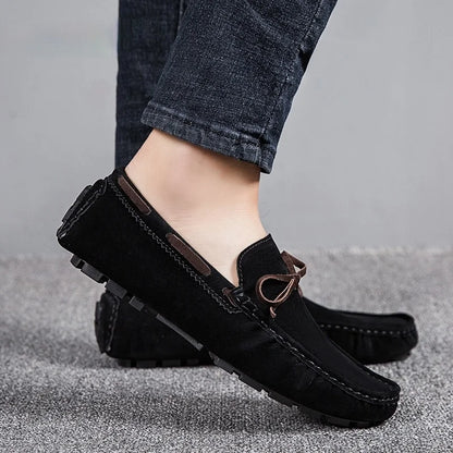 Men's Luxury Moccasin Loafers | Lightweight Designer Slip-On Flats | Gray Brown Black