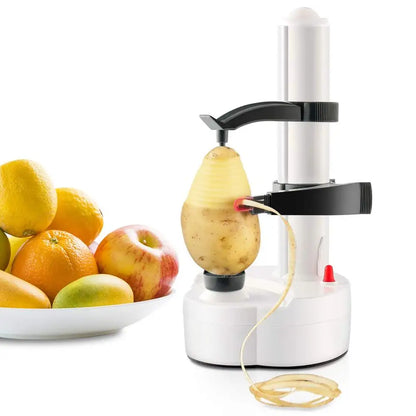Automatic Electric Apple and Potato Peeler, Battery Powered Rotating Fruit and Vegetable Peeler