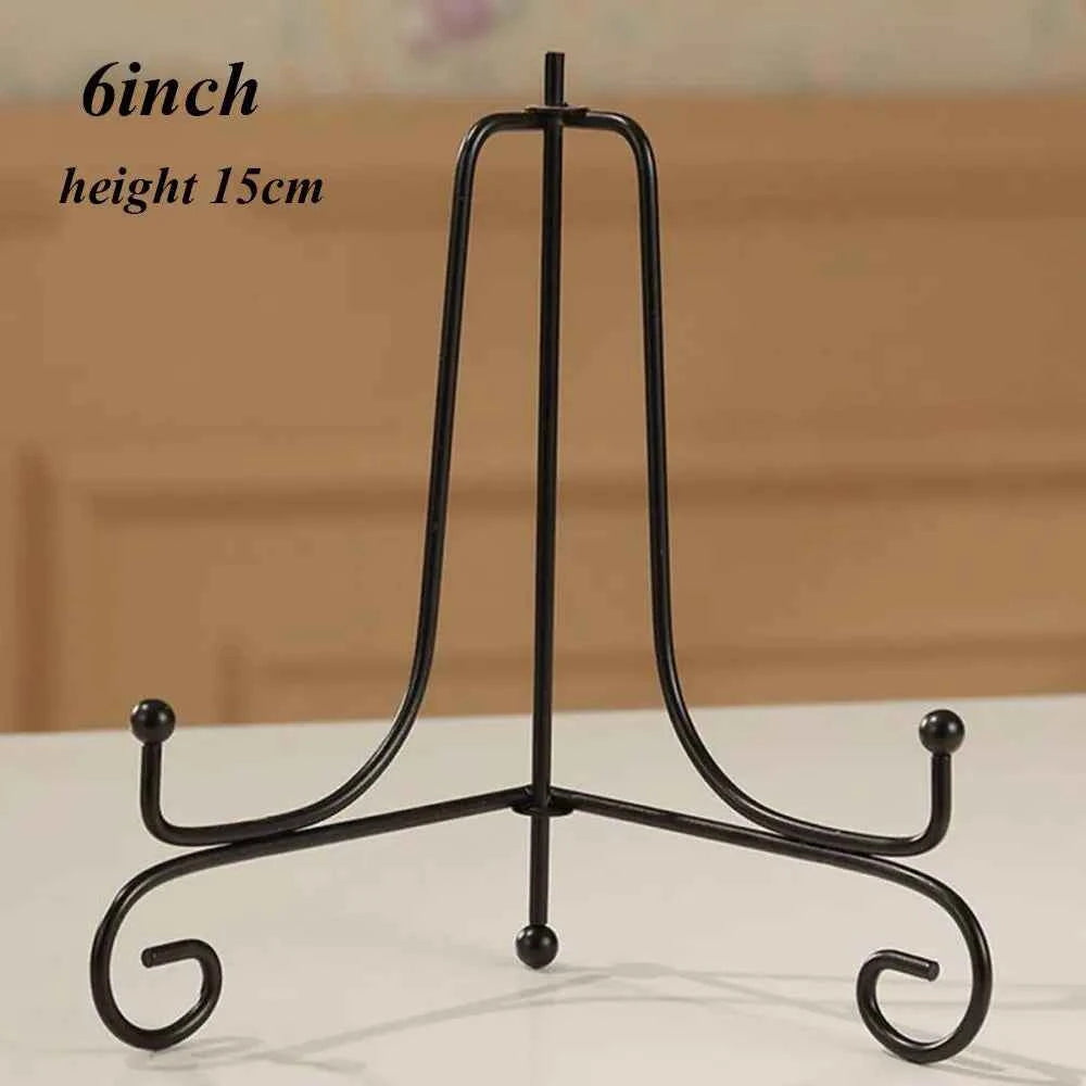 Home Decoration Photo Pedestal Book Holder Display Stand Black Iron Plate Rack Easel