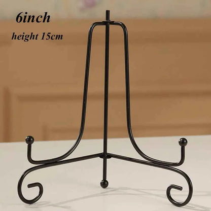 Home Decoration Photo Pedestal Book Holder Display Stand Black Iron Plate Rack Easel