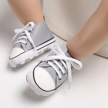 0-18 Months Baby Canvas Classic Sports Shoes Newborn Boys and Girls Printed Star First Walkers Shoes Infant Anti slip Baby Shoes