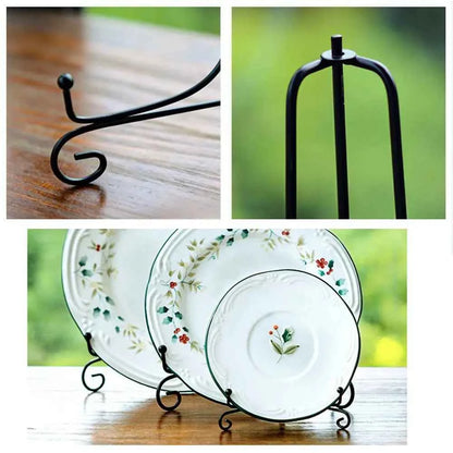 Home Decoration Photo Pedestal Book Holder Display Stand Black Iron Plate Rack Easel