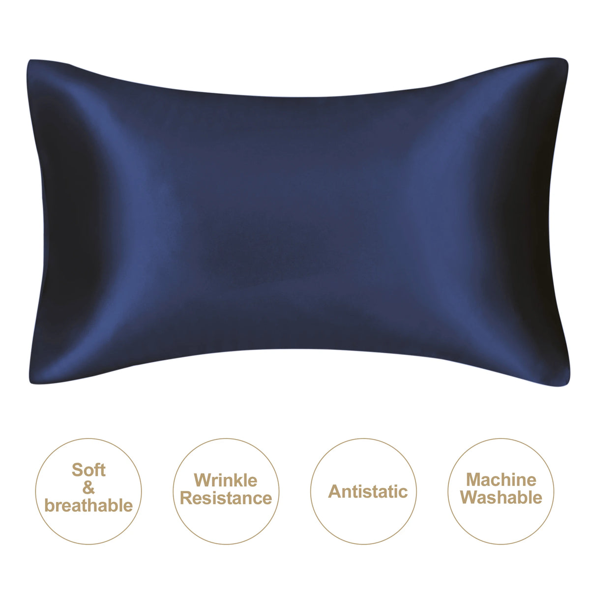 JuwenSilk Mulberry Silk Pillowcase, White, Standard