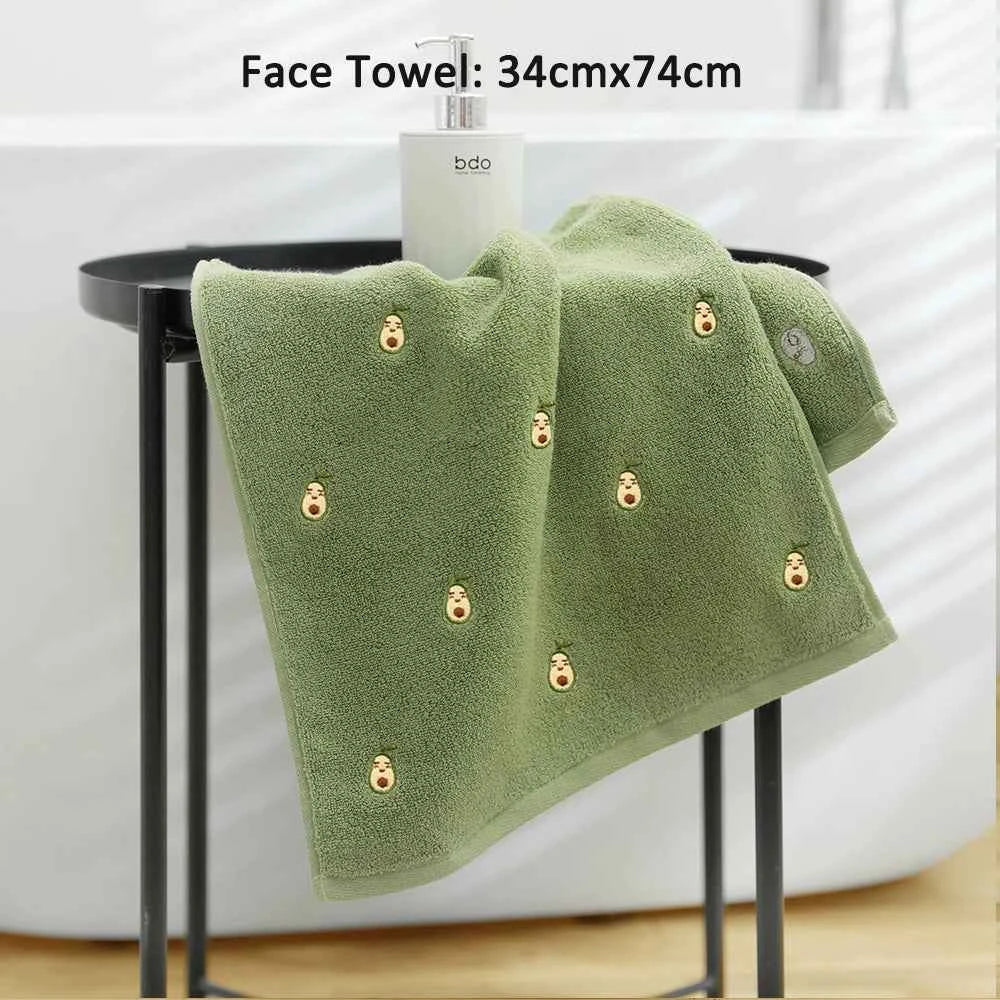 Towels for Adults Dry Hair Wash Face Towel Avocado Microfiber Soft Absorbent Bathroom Large Fast Drying Cotton Thick Bath Towels