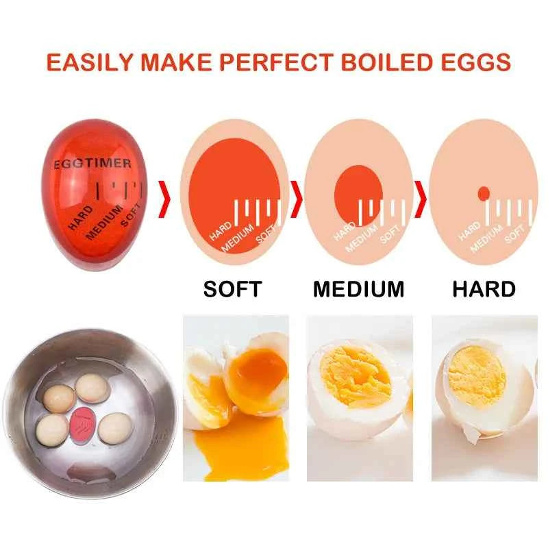FAIS DU Egg Timer Color Changing Indicator Kitchen Boiled Egg Timer Resin Perfect Boiled Eggs By Temperature Home Kitchen Gadget