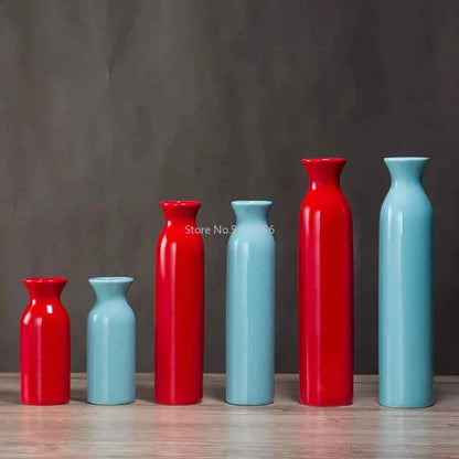 Red Ceramic Vase Blue Wedding Vase Home Decoration Decoration Gifts