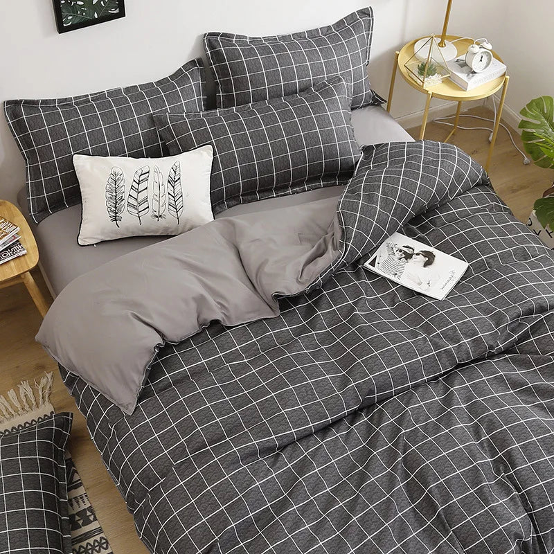 Daisy Print Washed Cotton Duvet Cover Set, King