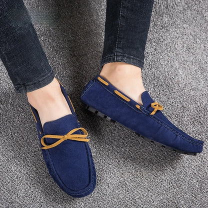 Men's Luxury Moccasin Loafers | Lightweight Designer Slip-On Flats | Gray Brown Black