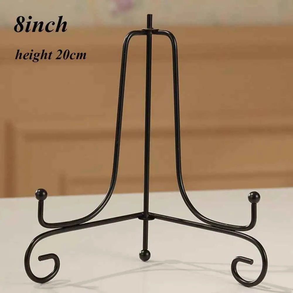 Home Decoration Photo Pedestal Book Holder Display Stand Black Iron Plate Rack Easel
