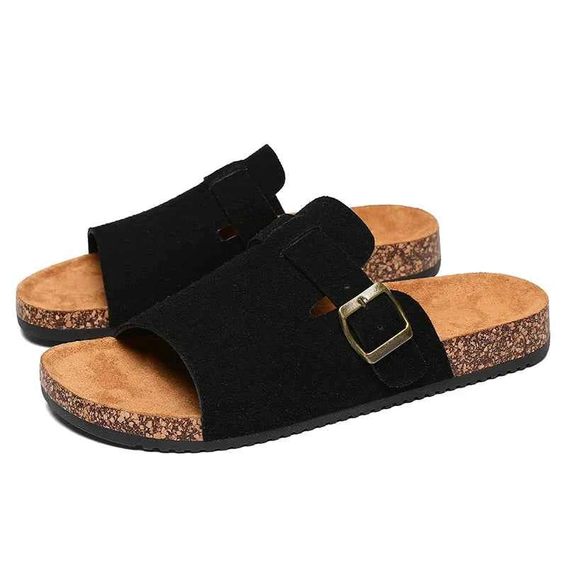 New Hot Sale USA Cork Wedge Sandals for Men Big Size 46 Buckle Design Soft comfort Summer Slipper Beach Walking Shoe Low Price