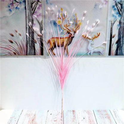 YO CHO  Silk Flowers for Home Decoration   40 Heads   White Peacocok Grass   Road Lead   Wedding Props