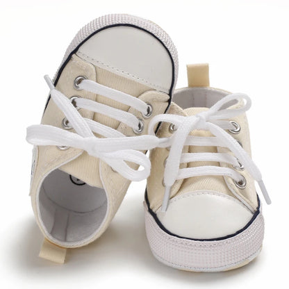 0-18 Months Baby Canvas Classic Sports Shoes Newborn Boys and Girls Printed Star First Walkers Shoes Infant Anti slip Baby Shoes