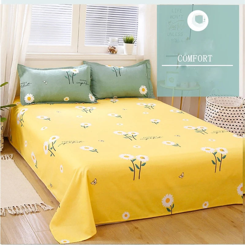 Daisy Print Washed Cotton Duvet Cover Set, King