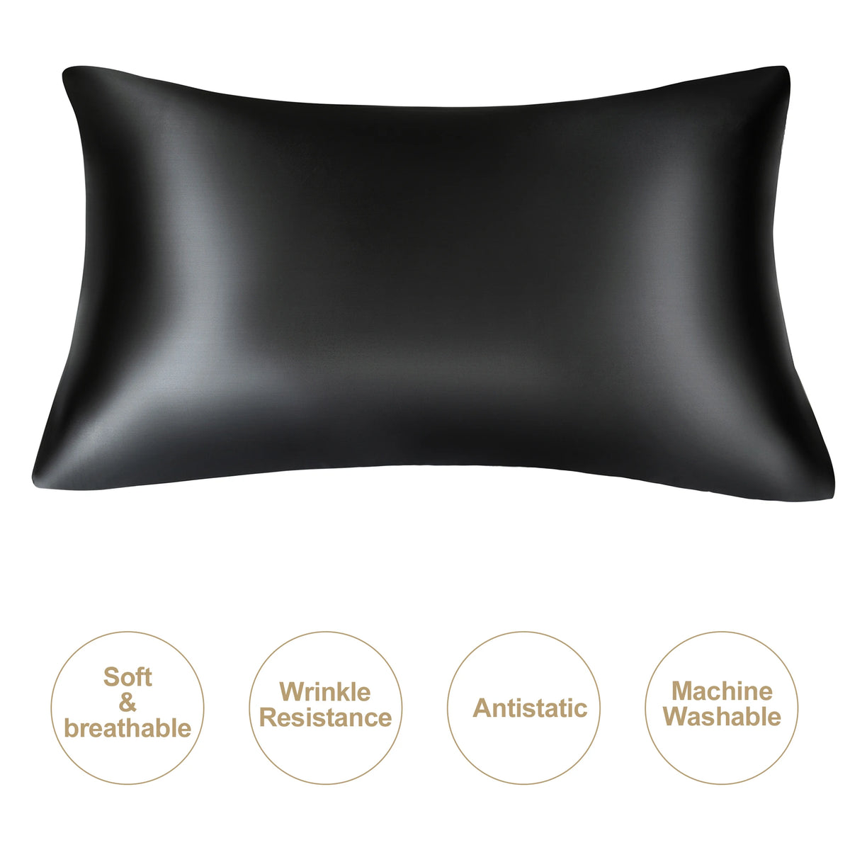 JuwenSilk Mulberry Silk Pillowcase, White, Standard