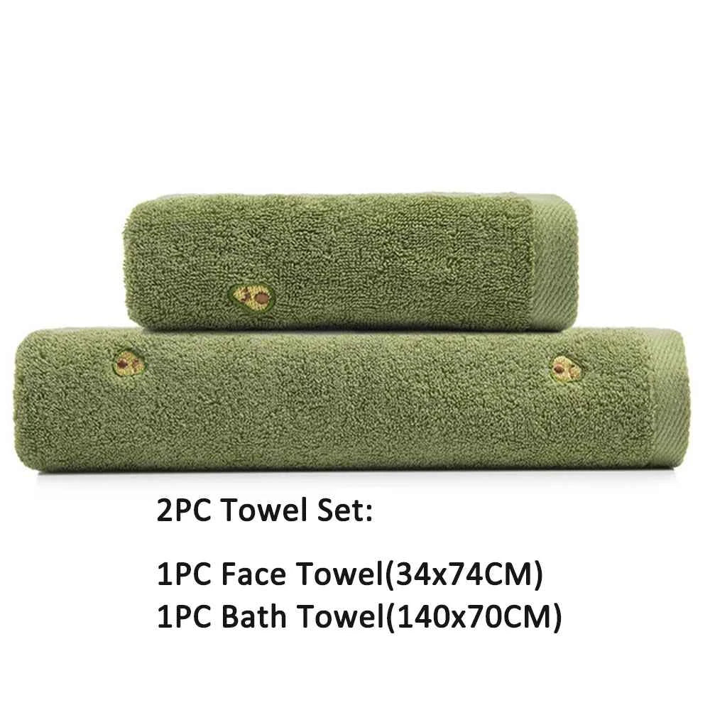 Towels for Adults Dry Hair Wash Face Towel Avocado Microfiber Soft Absorbent Bathroom Large Fast Drying Cotton Thick Bath Towels
