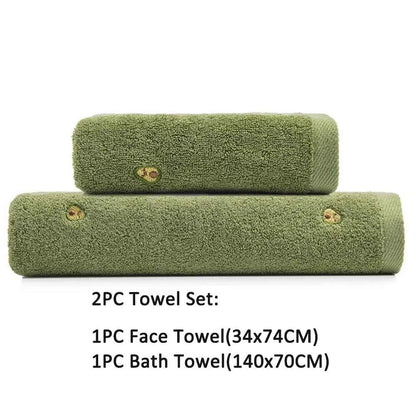 Towels for Adults Dry Hair Wash Face Towel Avocado Microfiber Soft Absorbent Bathroom Large Fast Drying Cotton Thick Bath Towels