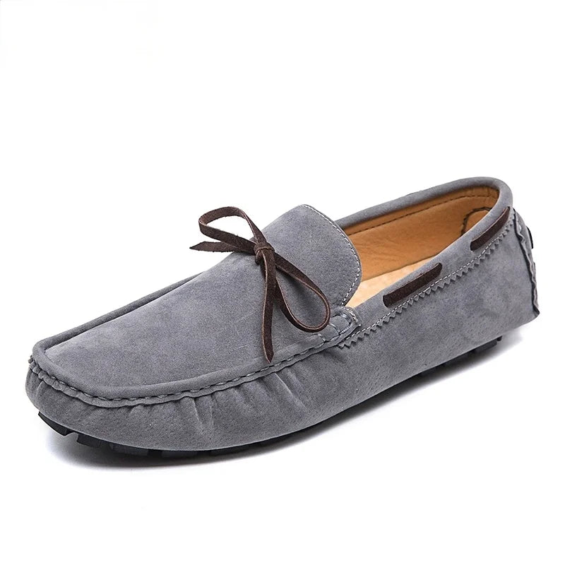 Men's Luxury Moccasin Loafers | Lightweight Designer Slip-On Flats | Gray Brown Black