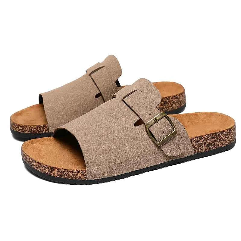 New Hot Sale USA Cork Wedge Sandals for Men Big Size 46 Buckle Design Soft comfort Summer Slipper Beach Walking Shoe Low Price