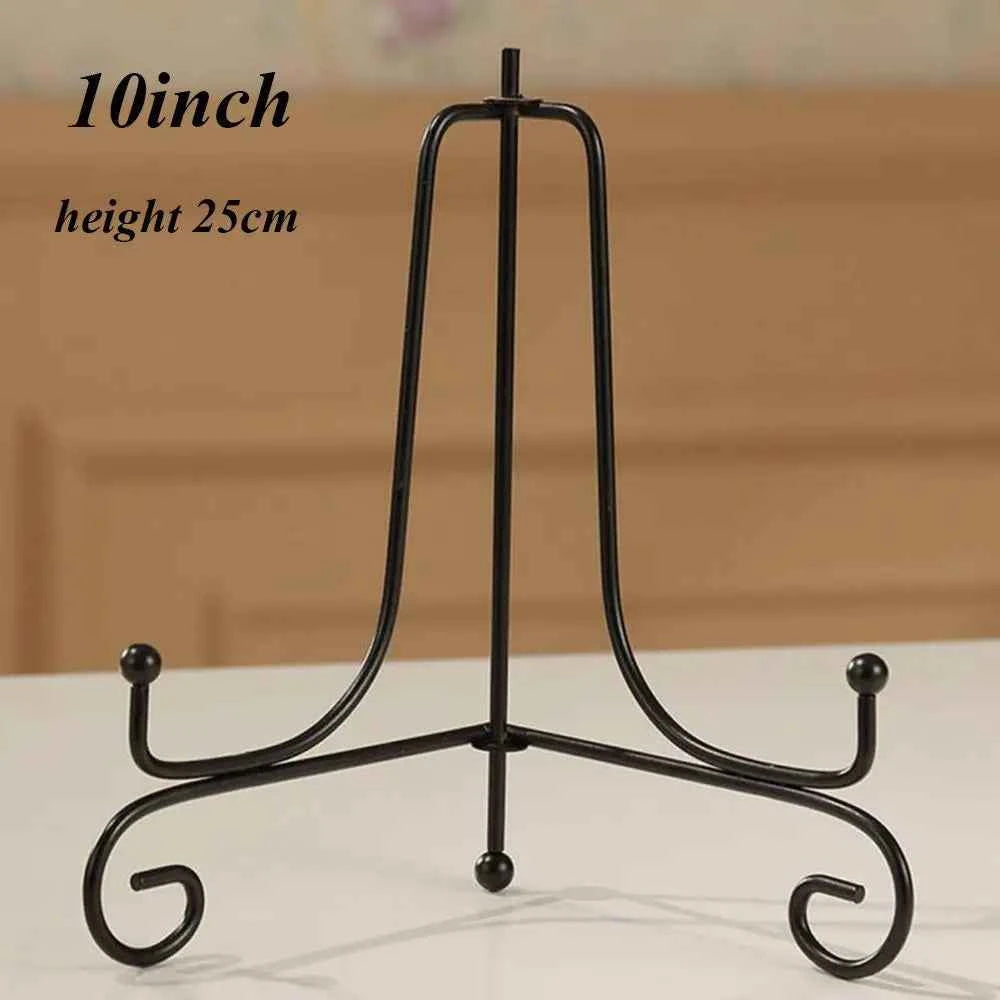 Home Decoration Photo Pedestal Book Holder Display Stand Black Iron Plate Rack Easel