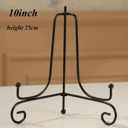 Home Decoration Photo Pedestal Book Holder Display Stand Black Iron Plate Rack Easel