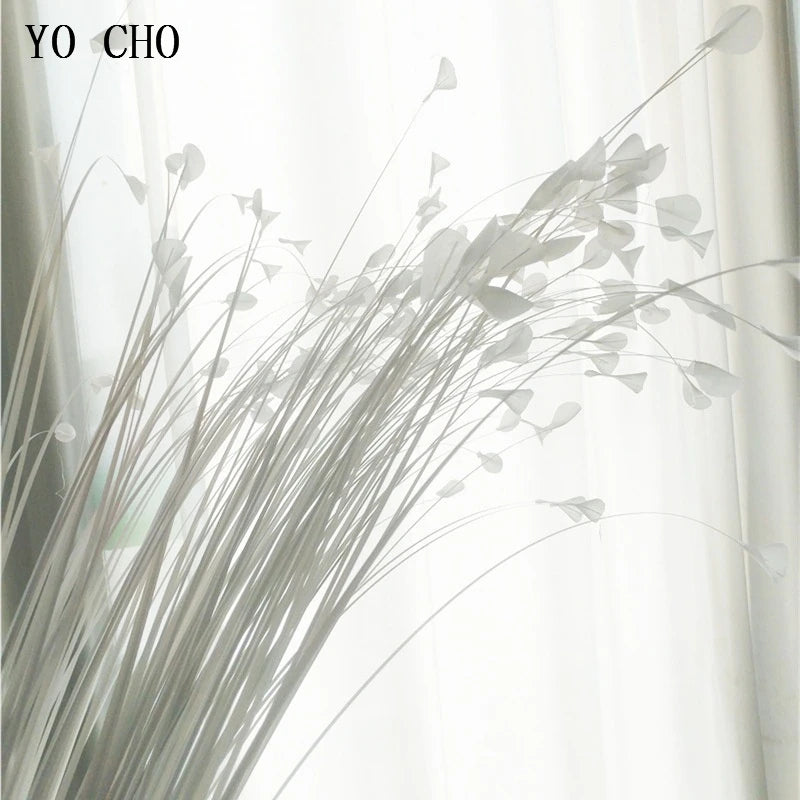 YO CHO  Silk Flowers for Home Decoration   40 Heads   White Peacocok Grass   Road Lead   Wedding Props