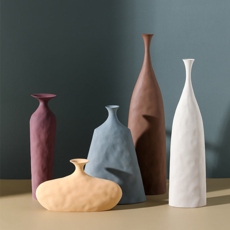 Modern Creative Ceramic Vase Scandinavian Style Flower Pot Nordic Sculpture Art Ornament Room Decoration Office Home Gift