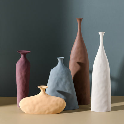 Modern Creative Ceramic Vase Scandinavian Style Flower Pot Nordic Sculpture Art Ornament Room Decoration Office Home Gift
