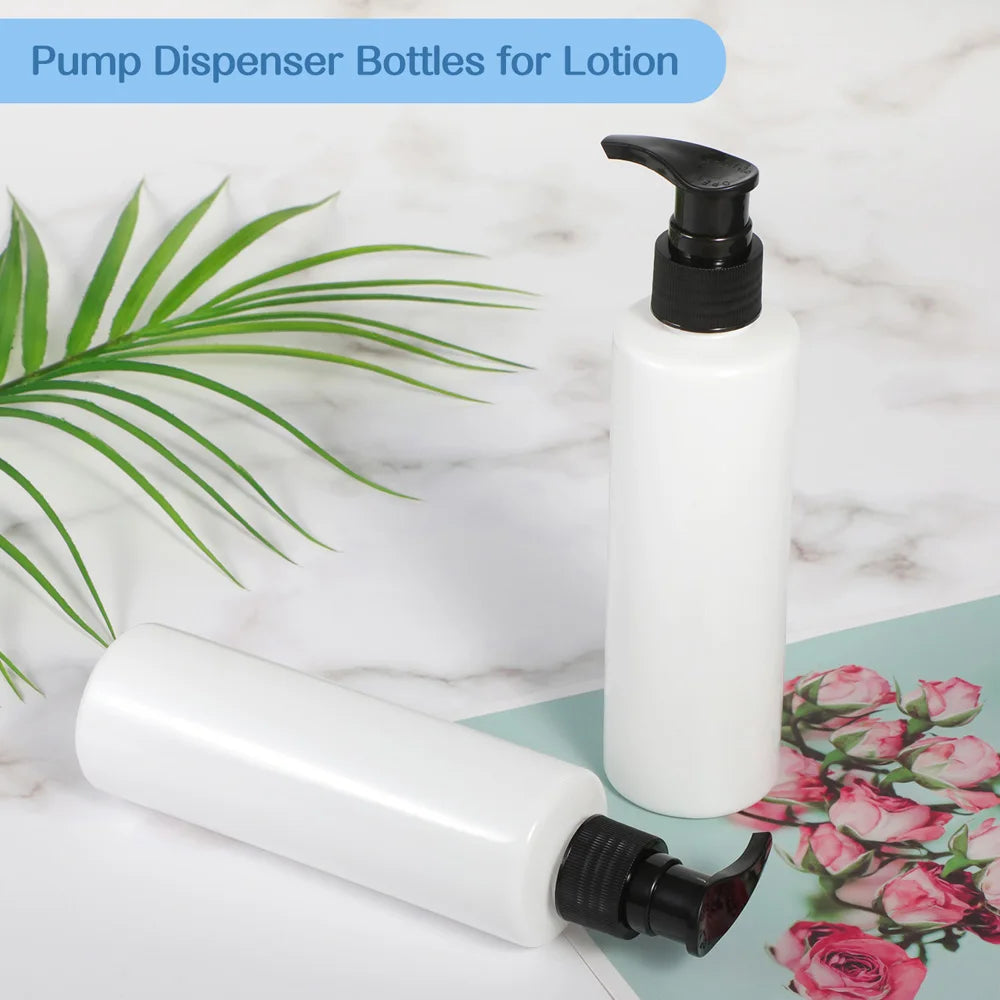 Refillable Pump Dispenser Bottles, 200ml, BPA-Free