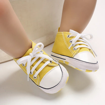 0-18 Months Baby Canvas Classic Sports Shoes Newborn Boys and Girls Printed Star First Walkers Shoes Infant Anti slip Baby Shoes