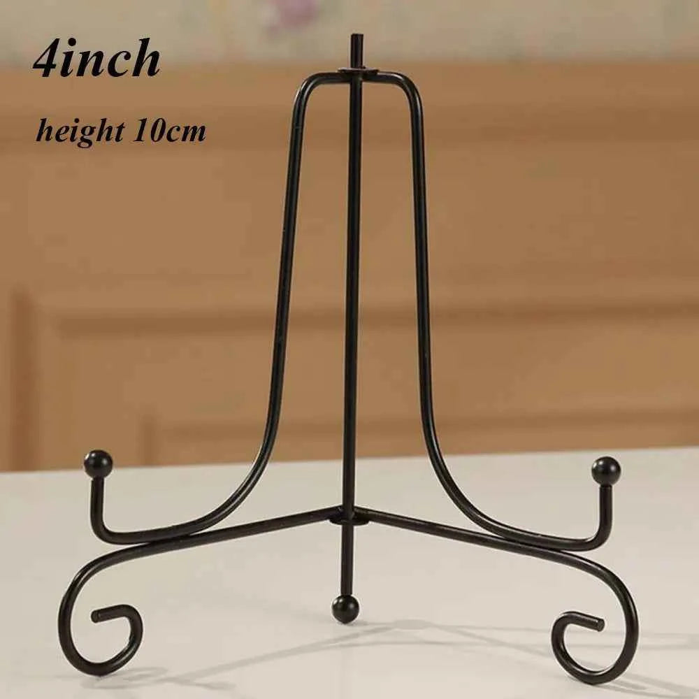 Home Decoration Photo Pedestal Book Holder Display Stand Black Iron Plate Rack Easel