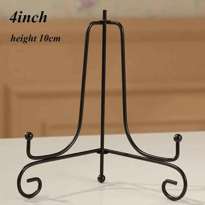 Home Decoration Photo Pedestal Book Holder Display Stand Black Iron Plate Rack Easel