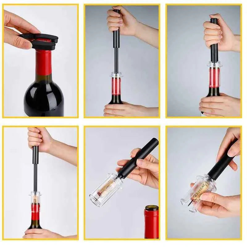 1 Pcs Air Pump Wine Bottle Opener Stainless Steel Pin Type Bottle Pumps abridor de vinho Kitchen Opening Tools Bar Accessories