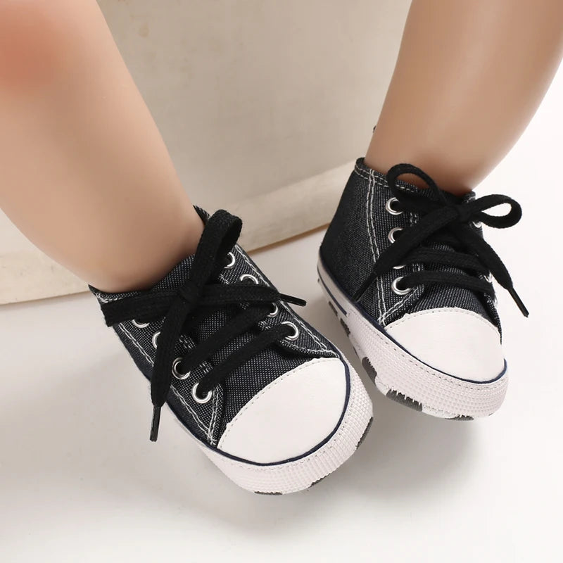 0-18 Months Baby Canvas Classic Sports Shoes Newborn Boys and Girls Printed Star First Walkers Shoes Infant Anti slip Baby Shoes