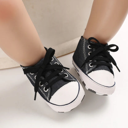 0-18 Months Baby Canvas Classic Sports Shoes Newborn Boys and Girls Printed Star First Walkers Shoes Infant Anti slip Baby Shoes