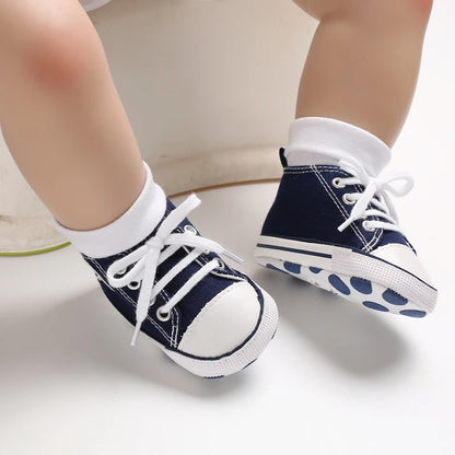 0-18 Months Baby Canvas Classic Sports Shoes Newborn Boys and Girls Printed Star First Walkers Shoes Infant Anti slip Baby Shoes