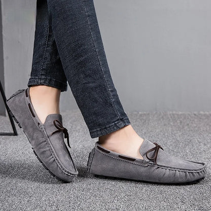 Men's Luxury Moccasin Loafers | Lightweight Designer Slip-On Flats | Gray Brown Black