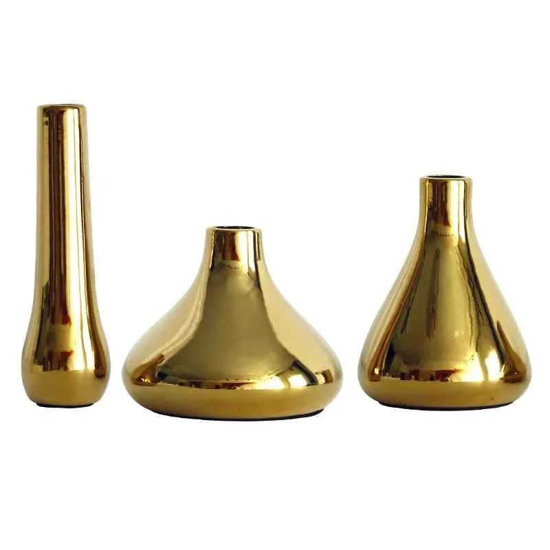 Ceramic Vase for Dried Flower, Small Bottle, Table Decoration, Arrange Flowers, Film Props, Gold Charger, Luxury