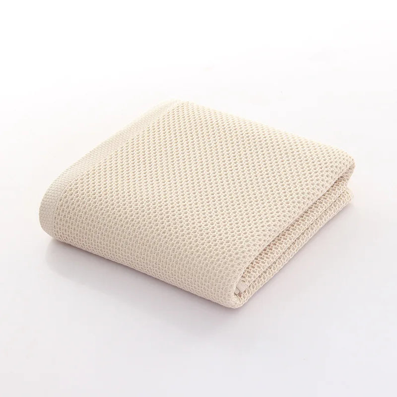 100% Cotton Waffle Bath Towels | Quick-Dry Absorbent Towel Set for Home & Hotel
