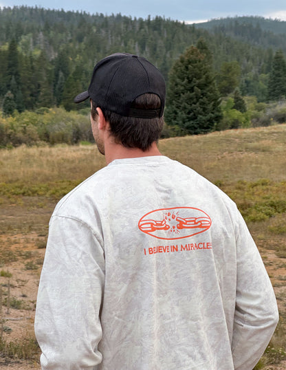 I Believe in Miracles Camo LS Heavyweight Tee