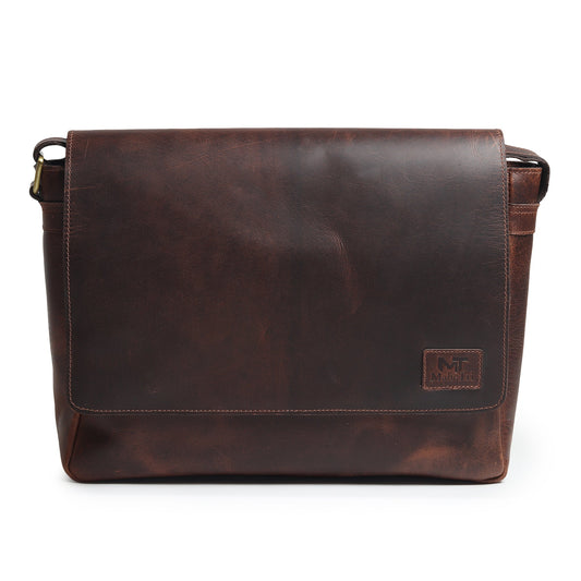 Sacoche pour ordinateur portable en cuir véritable Sitka