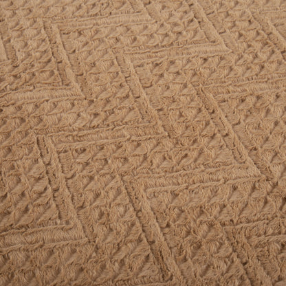 Tache Caramel Brown Faux Fur Throw Blanket Chevron Geometric Embossed (#10)
