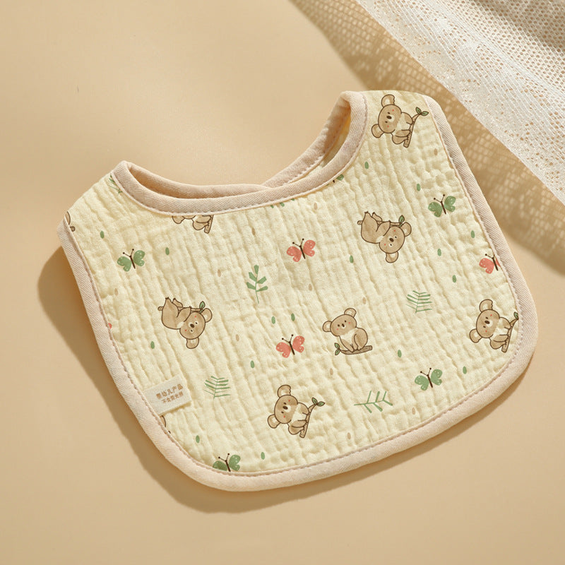 Baby Bib Set - 6-Layer Cotton Anti-Spill Round Bibs