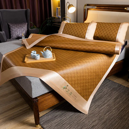 Japanese Tatami Rattan Cool Mat – Thin Summer Sleeping Pad for Bed, Bedroom & Kids Play Area