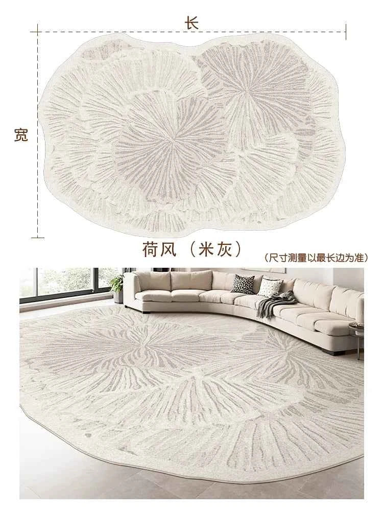 French Style Carpets for Living Room Light Luxury Bedroom Decor Carpet Art Fluffy Soft Irregular Shape Rug Home Thick Plush Mat