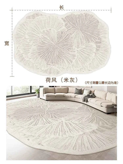French Style Carpets for Living Room Light Luxury Bedroom Decor Carpet Art Fluffy Soft Irregular Shape Rug Home Thick Plush Mat