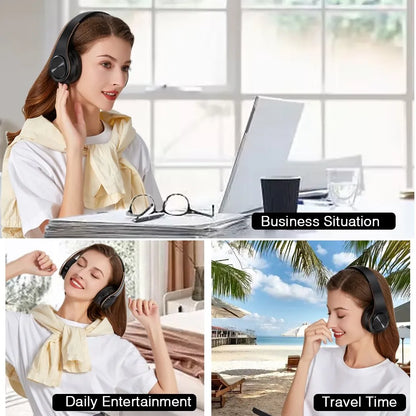 HiFi Stereo Bluetooth Headphones – FM Radio, SD Card, 20H Battery, Mic | Foldable Over-Ear
