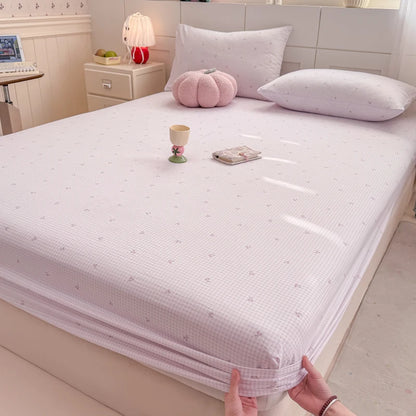 Purple Floral Fitted Bed Sheet | Single, Queen, King