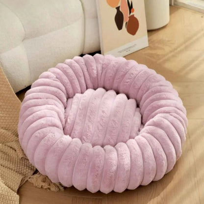 Round Bed for Dog Bed Mats Super Soft Cat Bed Long Plush for Medium Dog House Winter Warm Sleeping Dog House Supplies 40-70cm