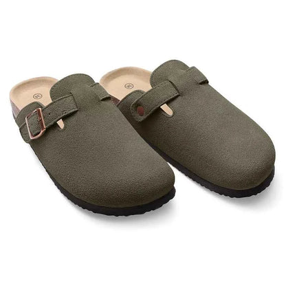 SmilePoP Fashion Men Cork Sandals Summer Men Beach Sandals With Adjustable Buckle Outdoor Nonslip Men Flat Sandals Slip On Slide